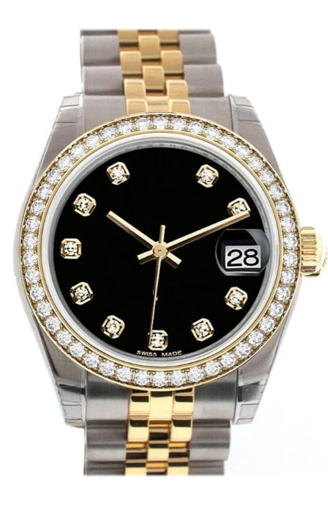 MW   Luxury Black Dial Bezel  Iced Out VVS Moissanite Stainless Steel  Diamond Hip Hop Bust Down Watch  Studded Watch Automatic Movement Watch Fully Iced out Watch MW_R1005