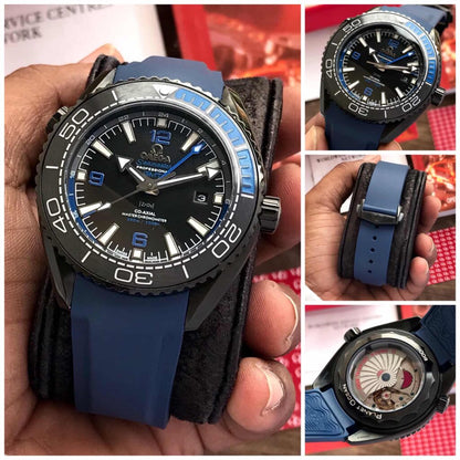 "Omega Seamaster Planet Ocean Deep Blue GMT 45.5mm Co-Axial Men’s Watch – Swiss ETA Automatic Movement 1:1 Super Clone Replica"