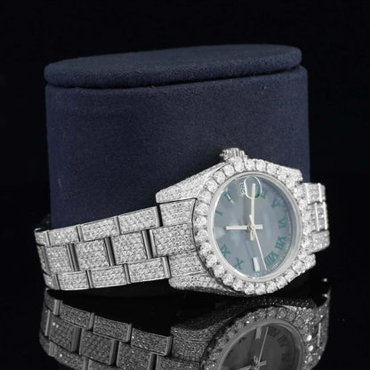 Iced Out Moissanite Diamond Watch – Japan Automatic Movement | Luxury Men's Icy Timepiece