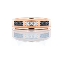 "0.25ctw Black & White Moissanite Band Ring – VVS D-Color 925 Sterling Silver Two-Tone Statement Jewelry for Women"