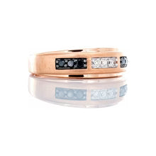 "0.25ctw Black & White Moissanite Band Ring – VVS D-Color 925 Sterling Silver Two-Tone Statement Jewelry for Women"