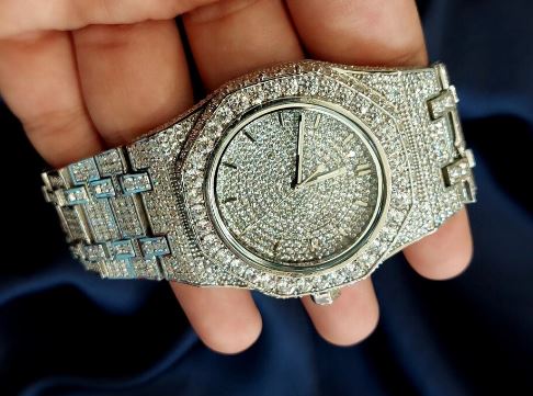 MW Premium Round Dial VVS Moissanite  Stainless Steel Watch Iced Out Hip Hop Watch MW_AP1041