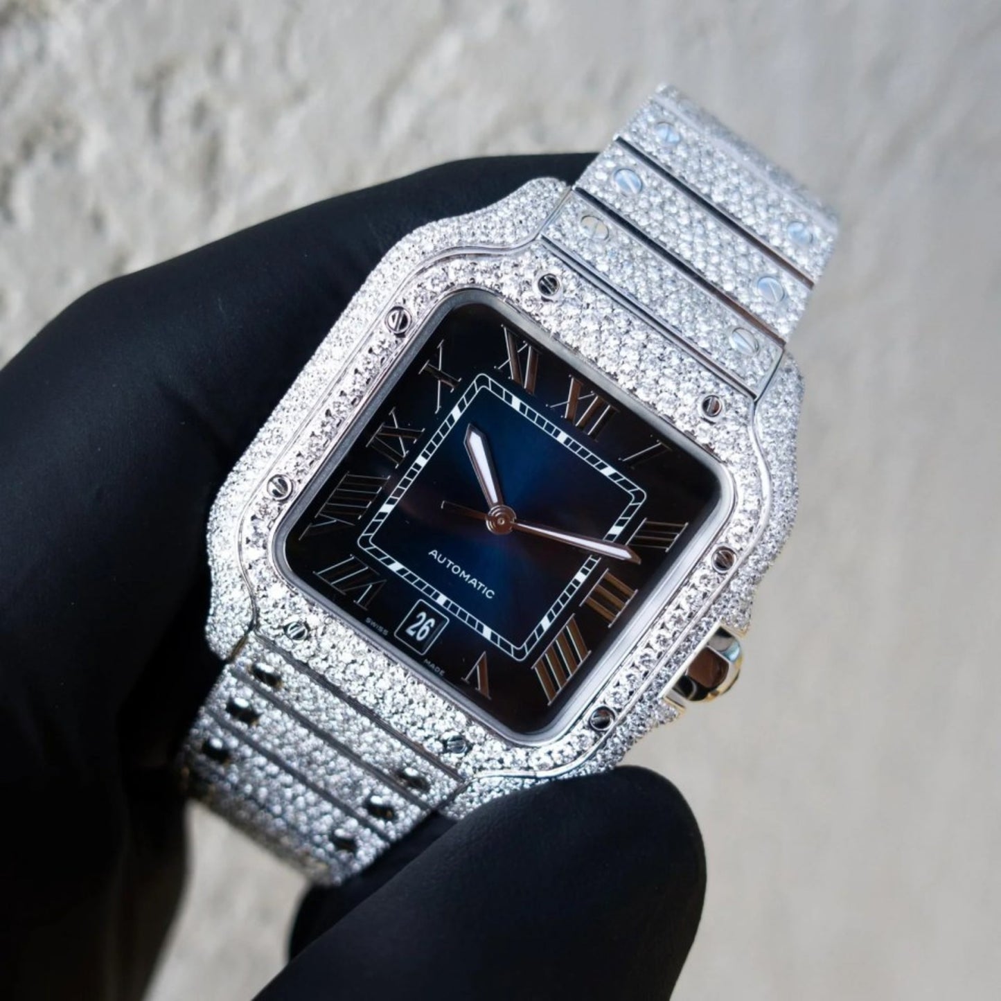 Fully Iced Out Automatic Moissanite Watch For Men