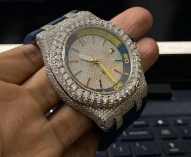 MW Lavish Shinny Round Dial VVS Moissanite Watch Iced Out Hip Hop Watch MW_AP1036