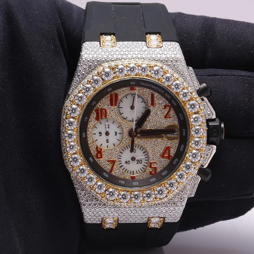 MW Lavish Shinny Round Dial VVS Moissanite Watch Iced Out Hip Hop Watch MW_AP1014