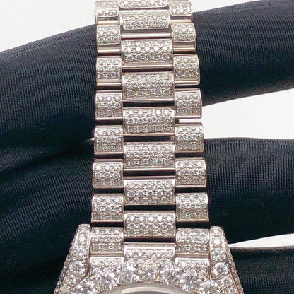 MW Premium Watch Roman  Dial Moissanite Iced Out Hip Hop Bust Down Watch  Studded Movement Watch Fully Iced out Watch MW_R1040