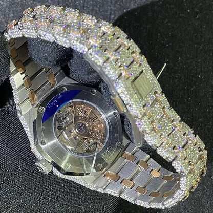 Classic Moissanite Diamond Iced Out Bust Down Automatic Watch