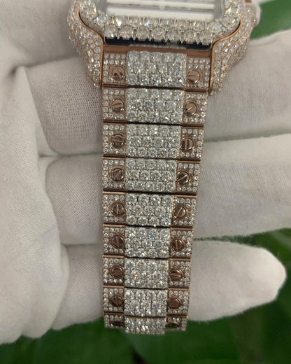 MW Premium Square Arabic Dial Moissanite   Watch Automatic Movement   Studded Watch Hip Hop Bust Down VVS  Iced Out  MW_C1026