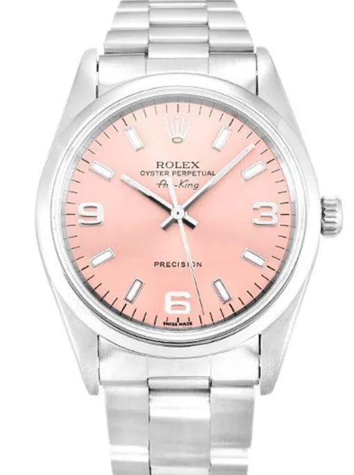 "Ro Air-King 34mm Oyster Perpetual Pink Dial Stainless Steel Luxury Men’s Watch – Swiss ETA Automatic Precision Movement Super Clone"