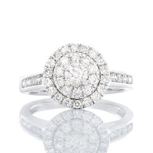 "Double Round Halo Moissanite Bridal Ring Set – 1.00ctw VVS D-Color 925 Sterling Silver Engagement Jewelry for Women"