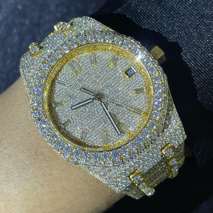 MW Lavish Shinny Round Dial VVS Moissanite Premium Watch Iced Out Hip Hop Watch MW_AP1018