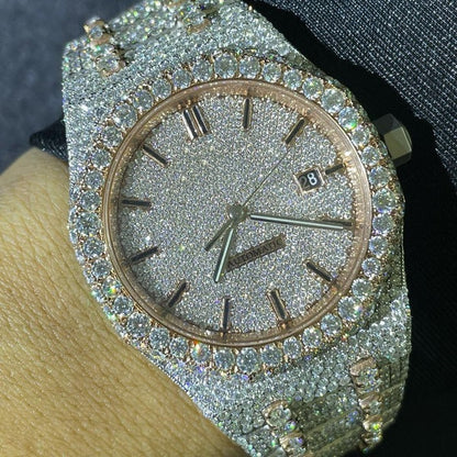 MW Premium Round Dial VVS Moissanite  Luxury Watch Iced Out Hip Hop Watch MW_AP1047