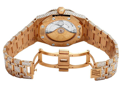 Classic Moissanite Diamond Iced Out Bust Down Automatic Watch