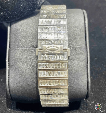 Buss Down Skeleton Full Iced Out Baguette Moissanite Diamond Watch