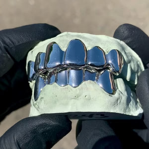 "Solid .925 Sterling Silver Deep Cut Moissanite Grillz for Women – Iced Out Diamond-Look Custom Teeth Jewelry"