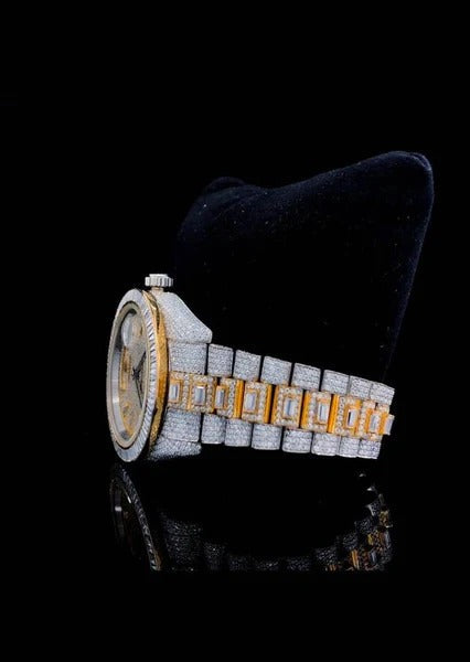 MW  Automatic Watch Dial Moissanite Iced Out Hip Hop Bust Down Watch  Studded Movement Watch Fully Iced out Watch MW_R1036