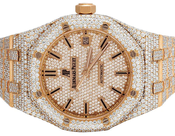 Classic Moissanite Diamond Iced Out Bust Down Automatic Watch