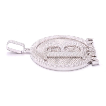 “B” Custom Moissanite Circle Pendant – Iced Out Diamond-Look Personalized Hip Hop Necklace Jewelry