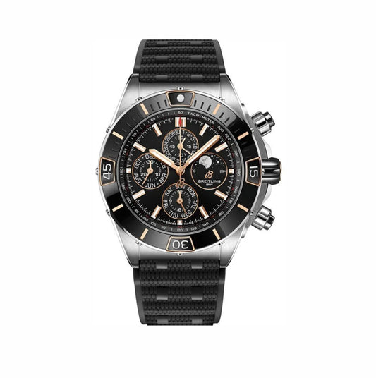 "Breitling Chronomat Black Dial Men’s Chronograph Watch – Swiss Luxury Automatic Timepiece with Stainless Steel Case"