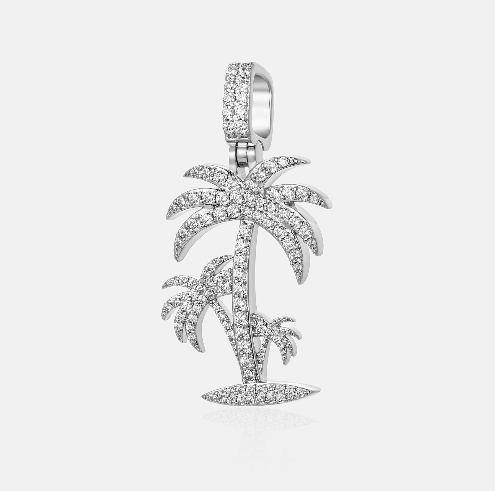 MW Luxury VVS Moissanite 925 Sterling Silver Palm Tree Pendant Hip Hop MW_P1020