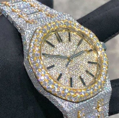 MW Beautiful Round Dial VVS Moissanite Premium Watch Iced Out Hip Hop Watch MW_AP1013