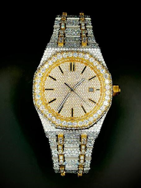 MW Luxury Round Dial VVS Moissanite Iced Out Hip Hop Stainless Steel Watch MW_AP1010