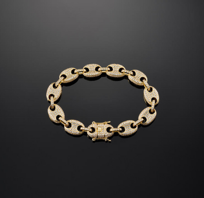 MW Lavish Shinny  10MM G-Link in Yellow Gold Round Shape Bracelet Hip Hop MW_CB1031