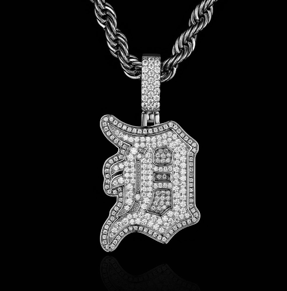 MW Classic VVS Moissanite Custom D Alphabet Pendant 925 Sterling Silver Hip Hop MW_P1003