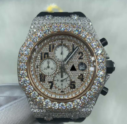 MW Luxury Round Dial VVS Moissanite Watch Iced Out Hip Hop Watch MW_AP1026