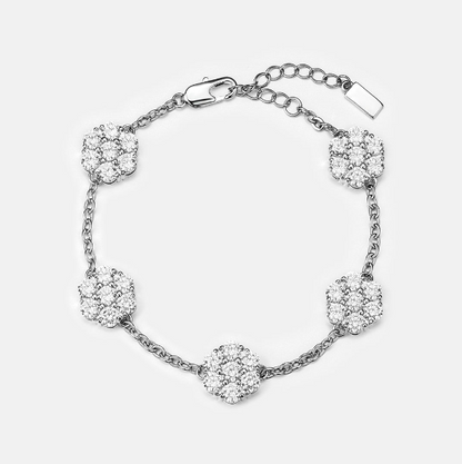 MW Lavish Cluster Hexagon Adjustable Bracelet VVS Moissanite 925 Sterling Silver Hip Hop MW_CB1029