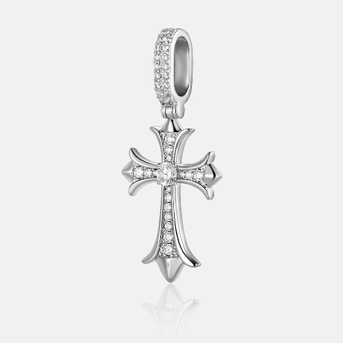 MW Classic VVS Moissanite 925 Sterling Silver Catholic Cross Pendant Hip Hop MW_P1021