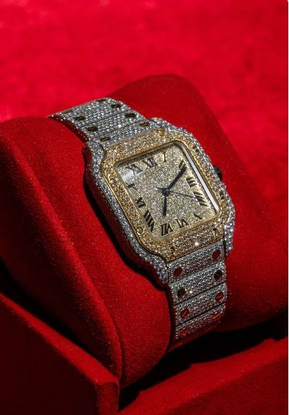 MW Moissanite Luxury Square Roman Dial Stainless Steel  Studded Watch Hip Hop Bust Down VVS  Iced Out  Personalized Custom Watch MW_C1015