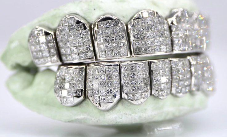 MW Premium VVS Moissanite 925 Sterling Silver Gold Plated Grillz Hip Hop Bust MW_G1001