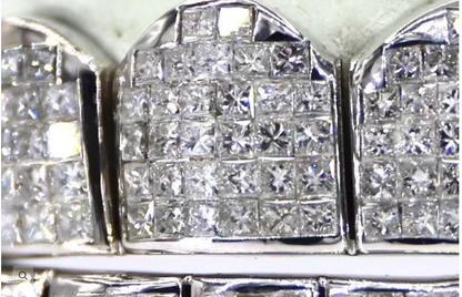 VVS Moissanite , Starling Silver ,White Gold plated,8 Top and Bottom Grillz by diamond grillz VVS Grillz