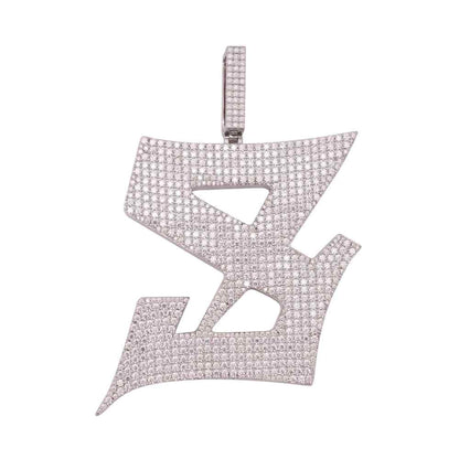 “S” Custom Moissanite Letter Pendant – Iced Out Diamond-Look Initial Necklace for Men & Women in Yellow Gold, Rose Gold, White Gold, or 925 Silver