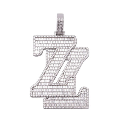 "ZZ" Custom Moissanite Pendant – Iced Out Diamond-Look Personalized Hip Hop Necklace Jewelry