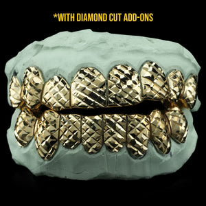 "Solid Gold Deep Cut Moissanite Grillz for Women – Iced Out Custom Diamond-Look Teeth Jewelry"