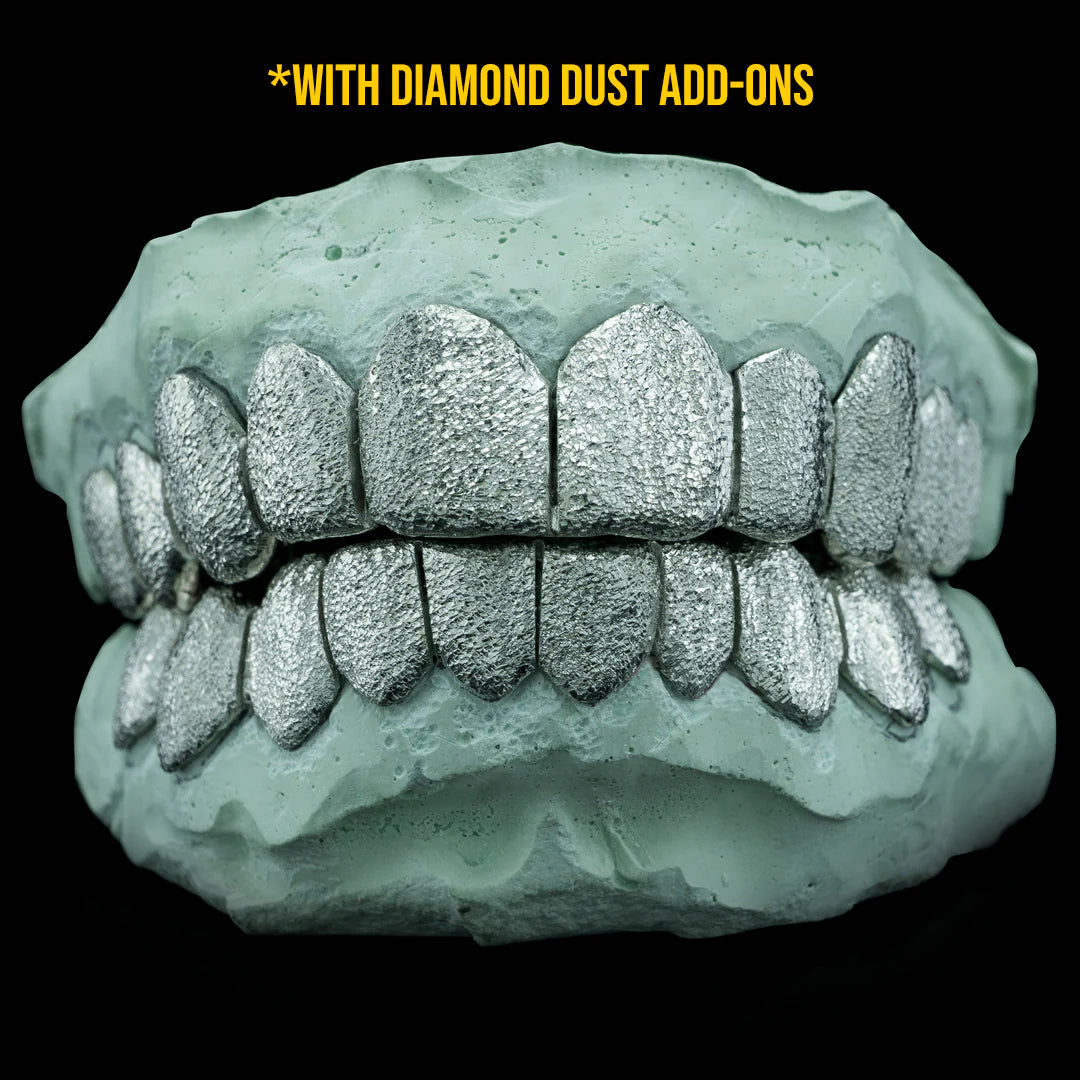 "Solid .925 Sterling Silver Deep Cut Moissanite Grillz for Women – Iced Out Diamond-Look Custom Teeth Jewelry"