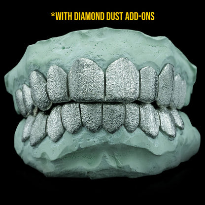 "Solid .925 Sterling Silver Deep Cut Moissanite Grillz for Women – Iced Out Diamond-Look Custom Teeth Jewelry"