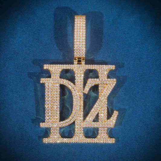 DZ” Custom Moissanite Pendant – Iced Out Diamond-Look Personalized Hip Hop Necklace Jewelry for Men & Women