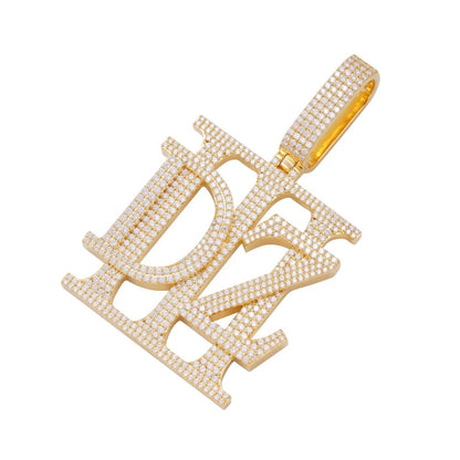 DZ” Custom Moissanite Pendant – Iced Out Diamond-Look Personalized Hip Hop Necklace Jewelry for Men & Women