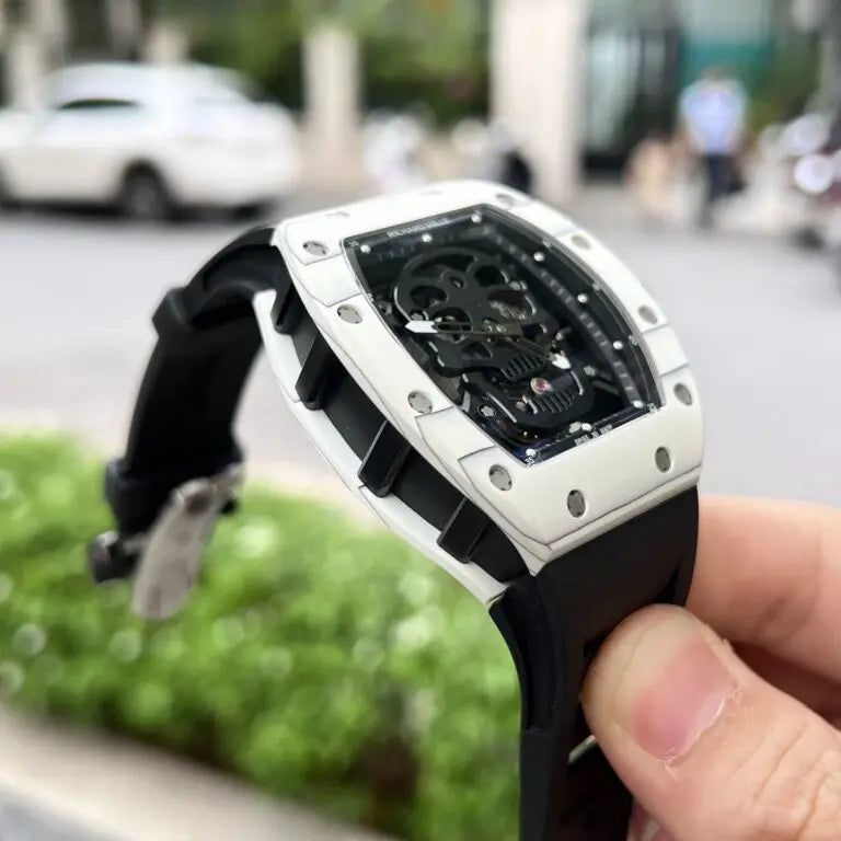 "Richa Mille RM052 Tourbillon Skull 43mm Carbon Case Men’s Watch – Swiss ETA Manual Movement Super Clone Luxury Replica"