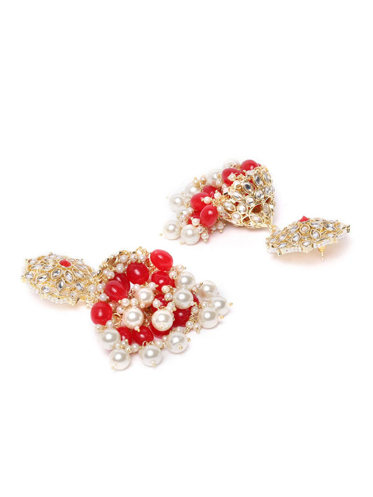 "Artificial Kundan Studded Gold Plated Earrings for Women | Traditional Ethnic Jewelry"