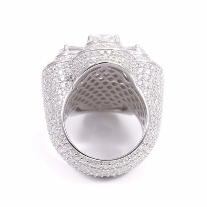 "Moissanite Four Leaf Clover Ring – VVS D-Color Iced Out 925 Sterling Silver Lucky Statement Jewelry"