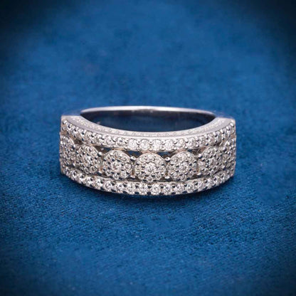 "Halo Cluster Channel Set Moissanite Ring – Iced Out VVS D-Color 925 Sterling Silver Engagement & Statement Ring for Wom