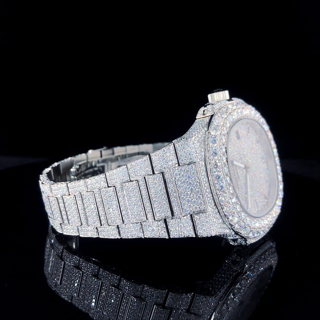 Fully Diamond Iced-Out Moissanite Watch for Men – Hip-Hop Bust Down Luxury Timepiece with Ultimate Shine