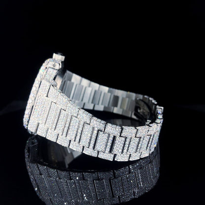 Fully Diamond Iced-Out Moissanite Watch for Men – Hip-Hop Bust Down Luxury Timepiece with Ultimate Shine