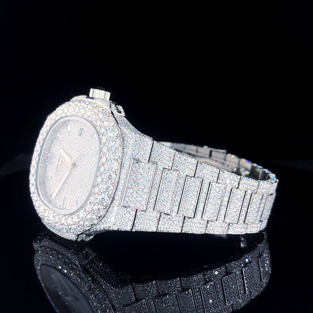 Fully Diamond Iced-Out Moissanite Watch for Men – Hip-Hop Bust Down Luxury Timepiece with Ultimate Shine
