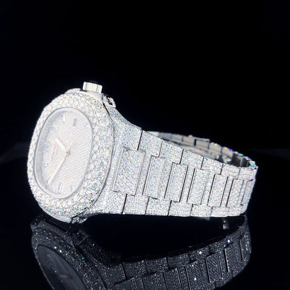 Fully Diamond Iced-Out Moissanite Watch for Men – Hip-Hop Bust Down Luxury Timepiece with Ultimate Shine
