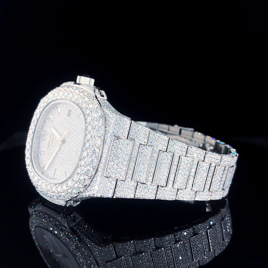 Fully Diamond Iced-Out Moissanite Watch for Men – Hip-Hop Bust Down Luxury Timepiece with Ultimate Shine